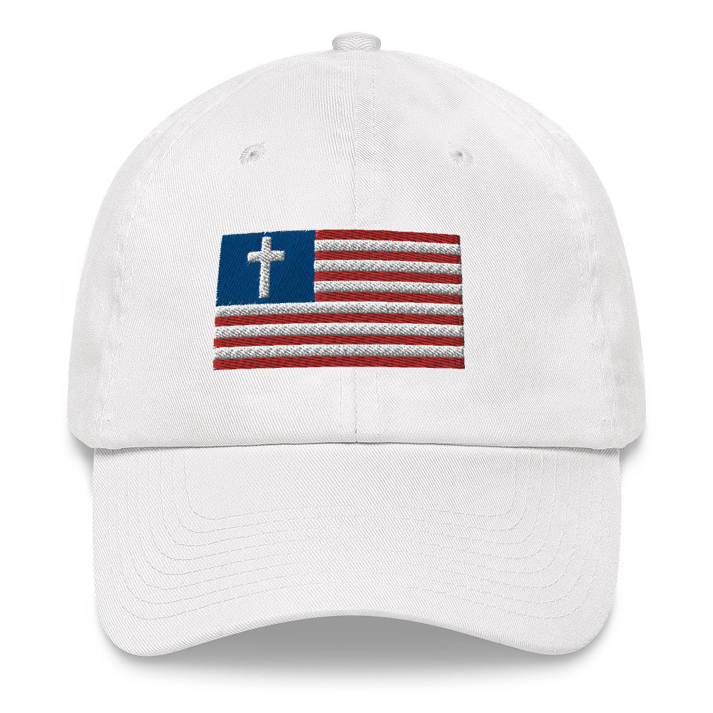 Christian Nationalist Dad Hat / White