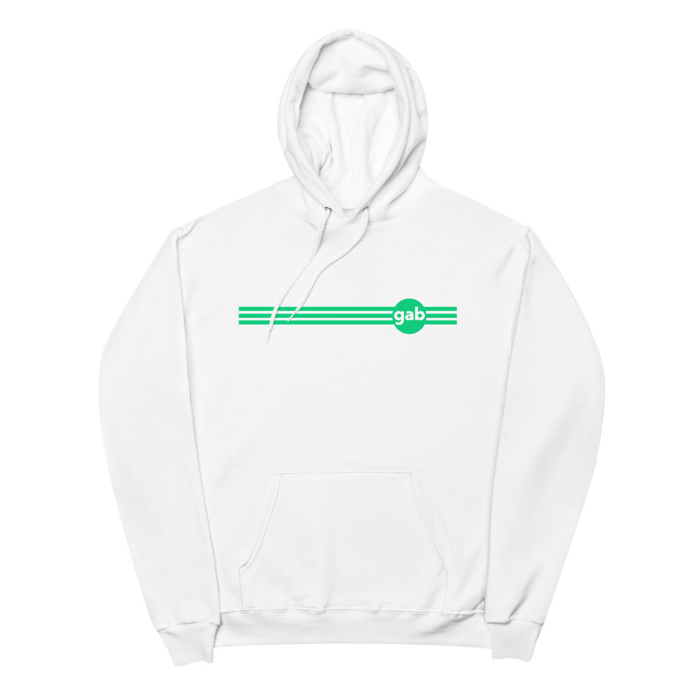 Gab Stripe Unisex Hoodie - White / L