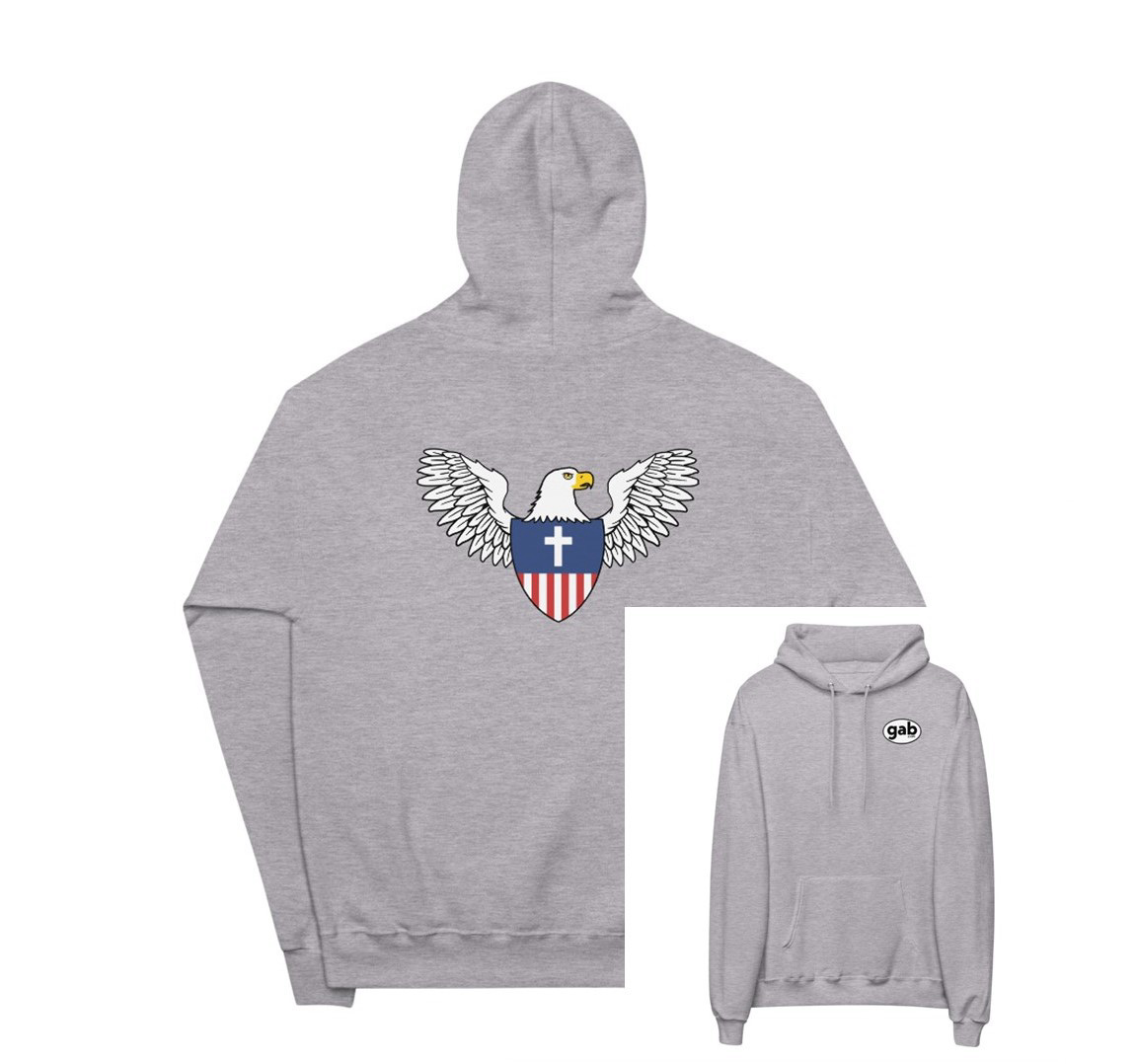 Eagle Christian Nationalist Unisex Fleece Hoodie - Light Steel / M