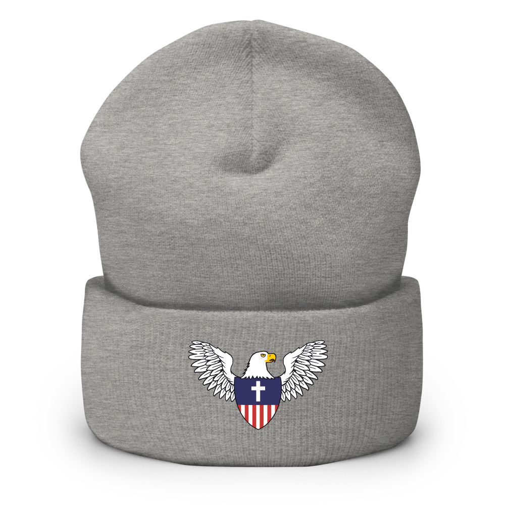 Eagle Christian Nationalist Beanie - Heather Grey