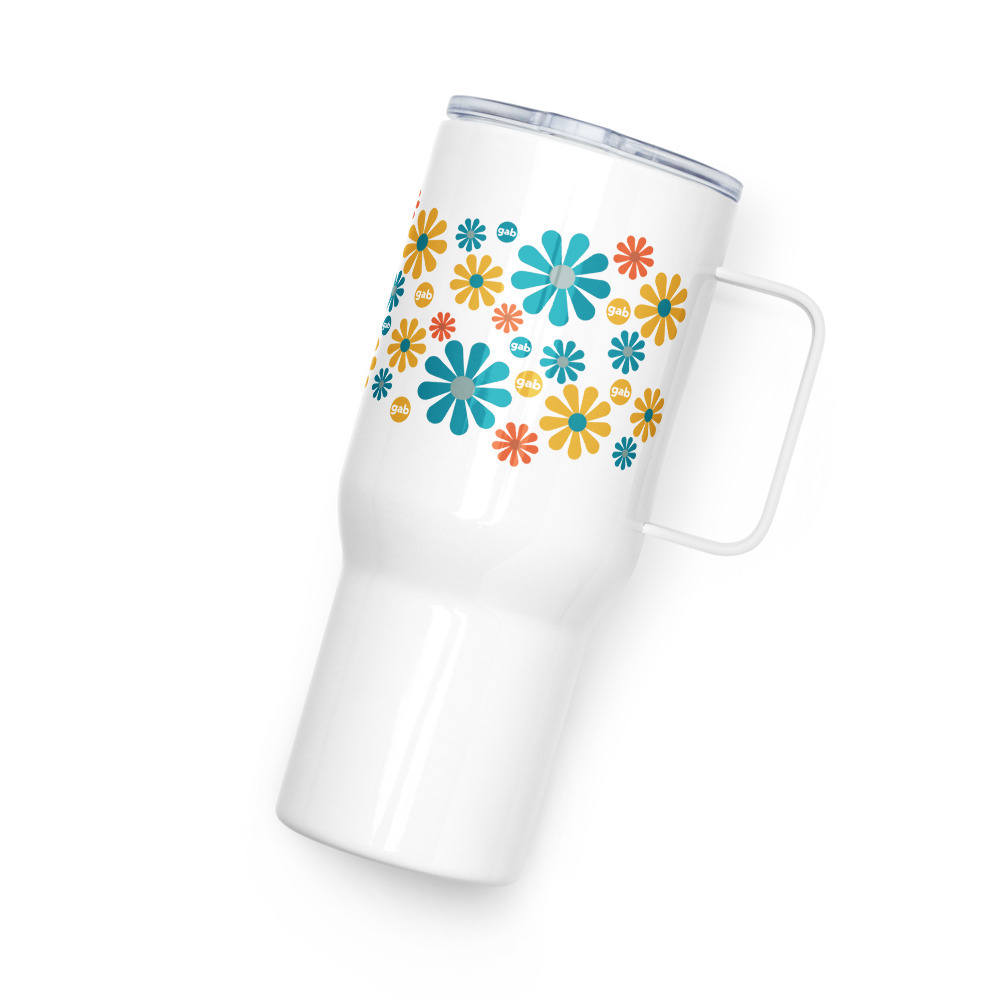 Flower Travel Mug with Handle