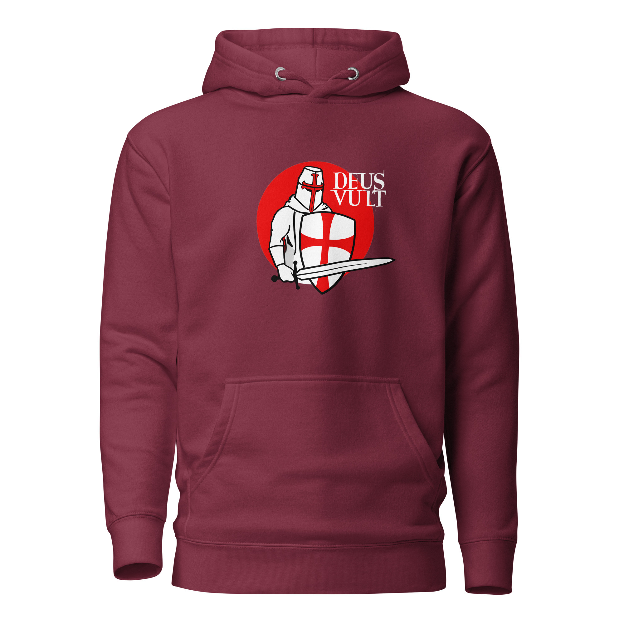 Deus Vult Crusader Hoodie - Maroon / M