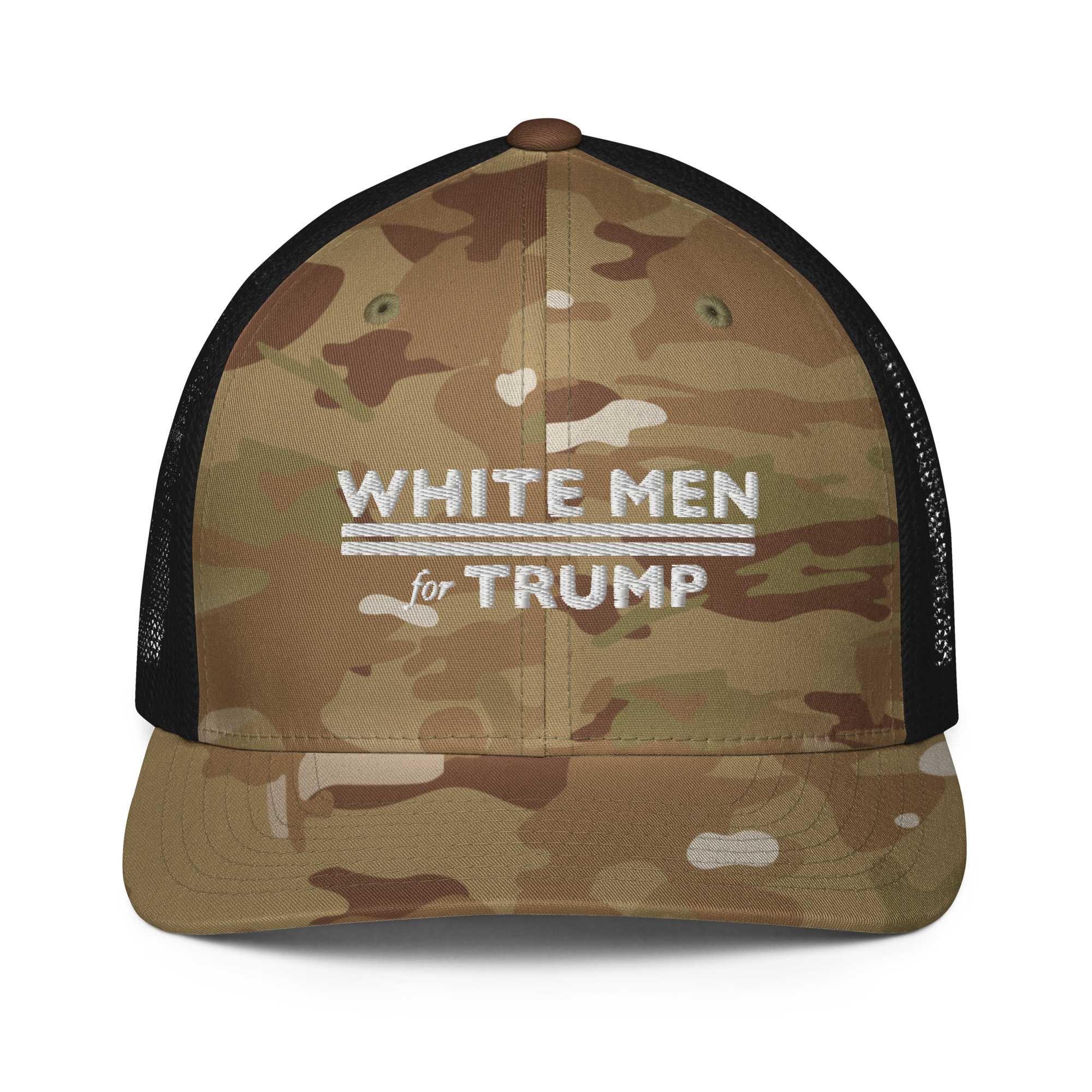 White Men For Trump Trucker Hat / Multicam Green/Black