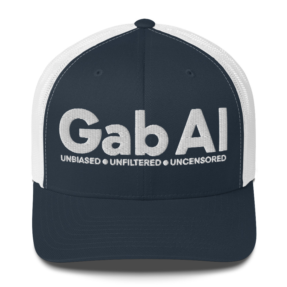 Gab A.I. Trucker Hat / Navy/ White