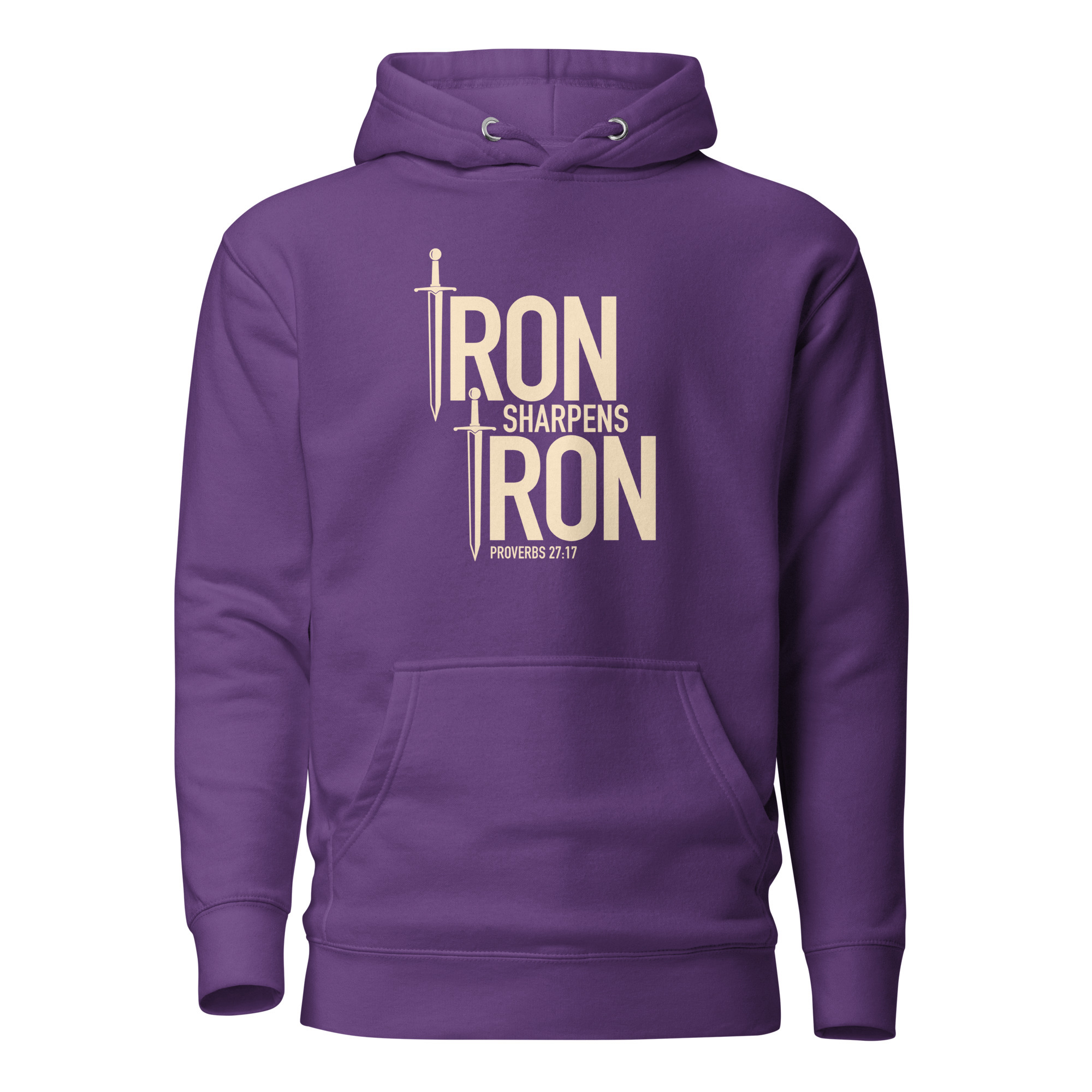 Iron Sharpens Iron Hoodie / Purple / S