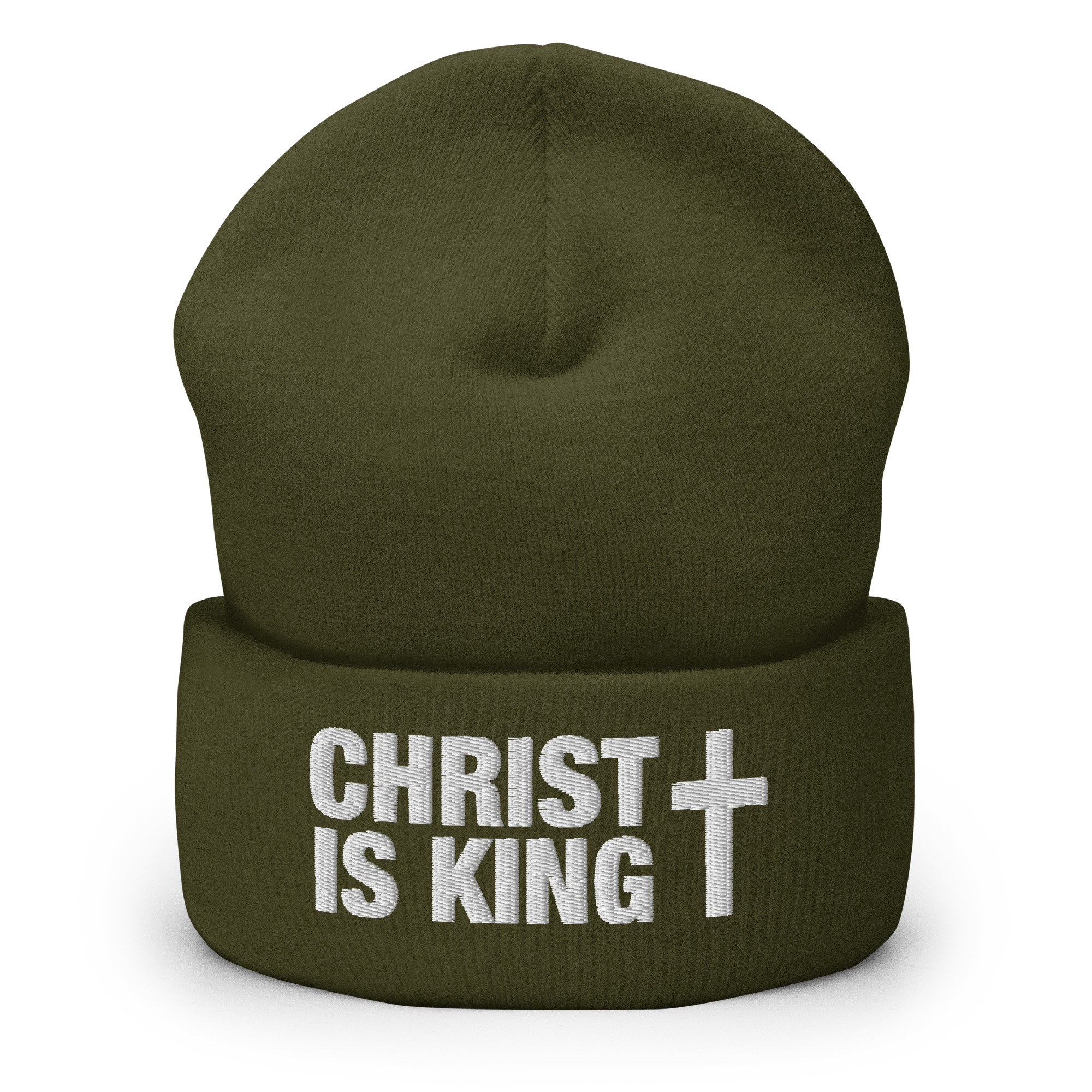 Christ Is King Cross Beanie / Olive