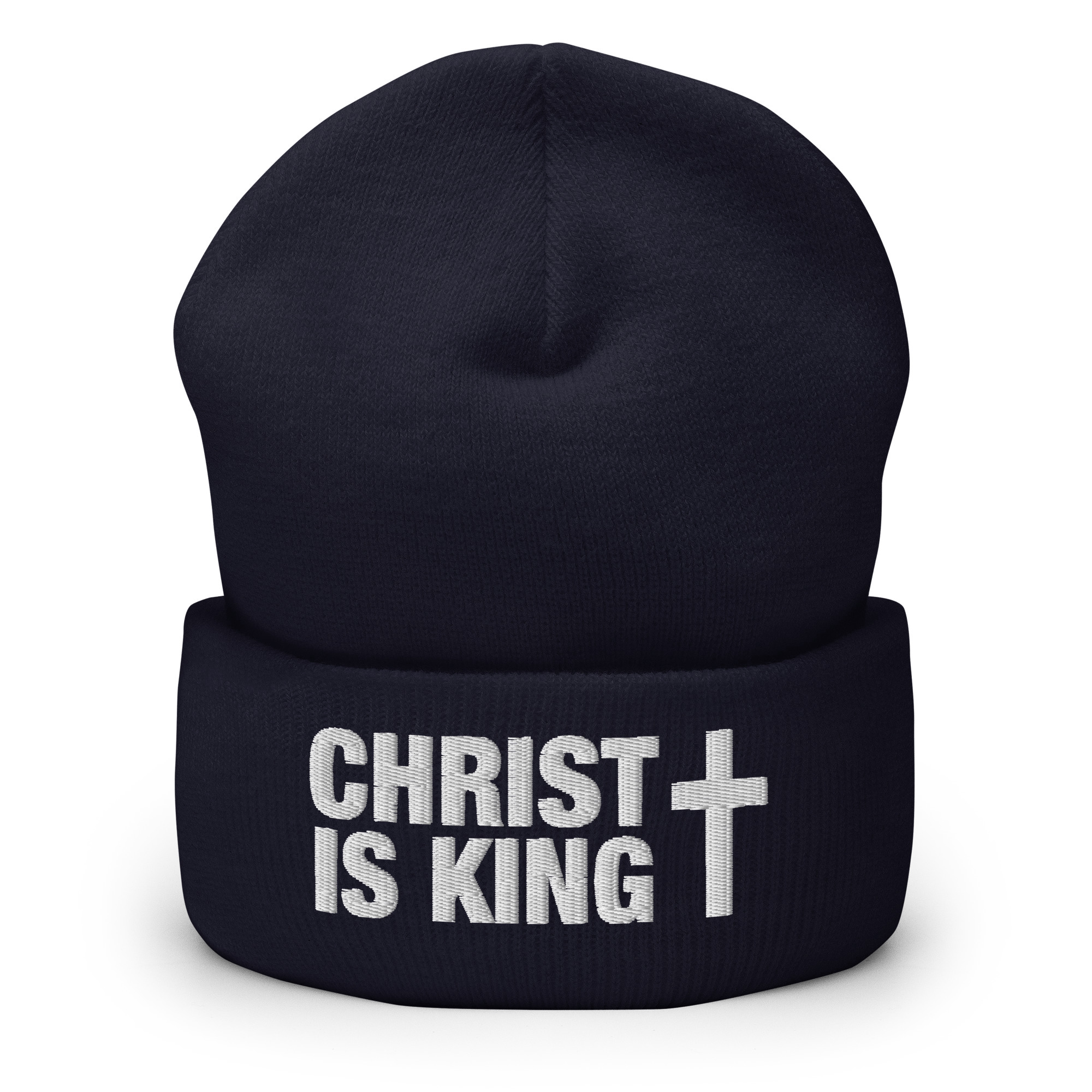 Christ Is King Cross Beanie / Navy