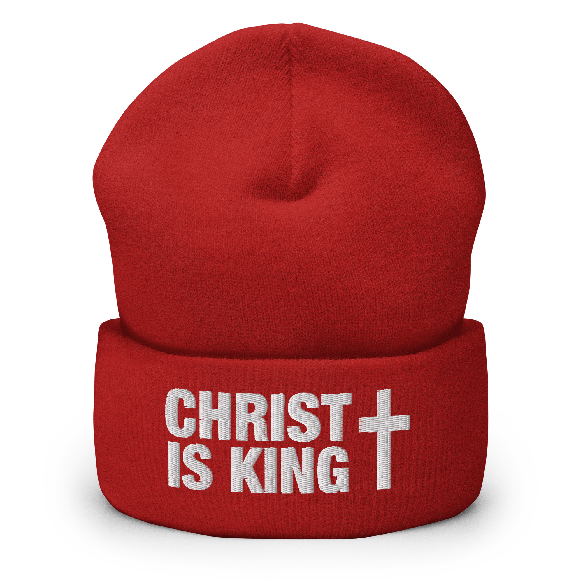 Christ Is King Cross Beanie / Red