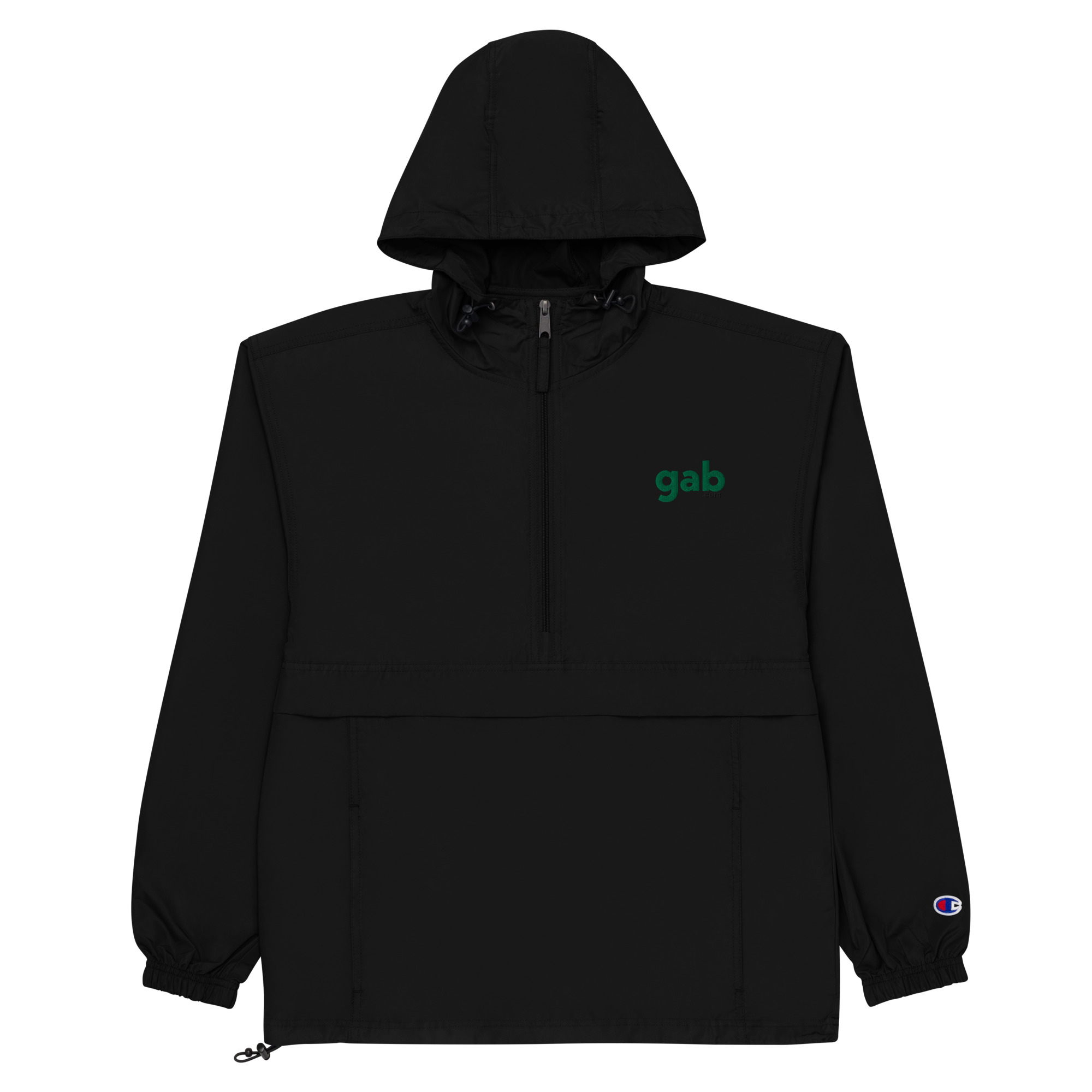 Gab.com Champion Packable Jacket - Black / 2XL