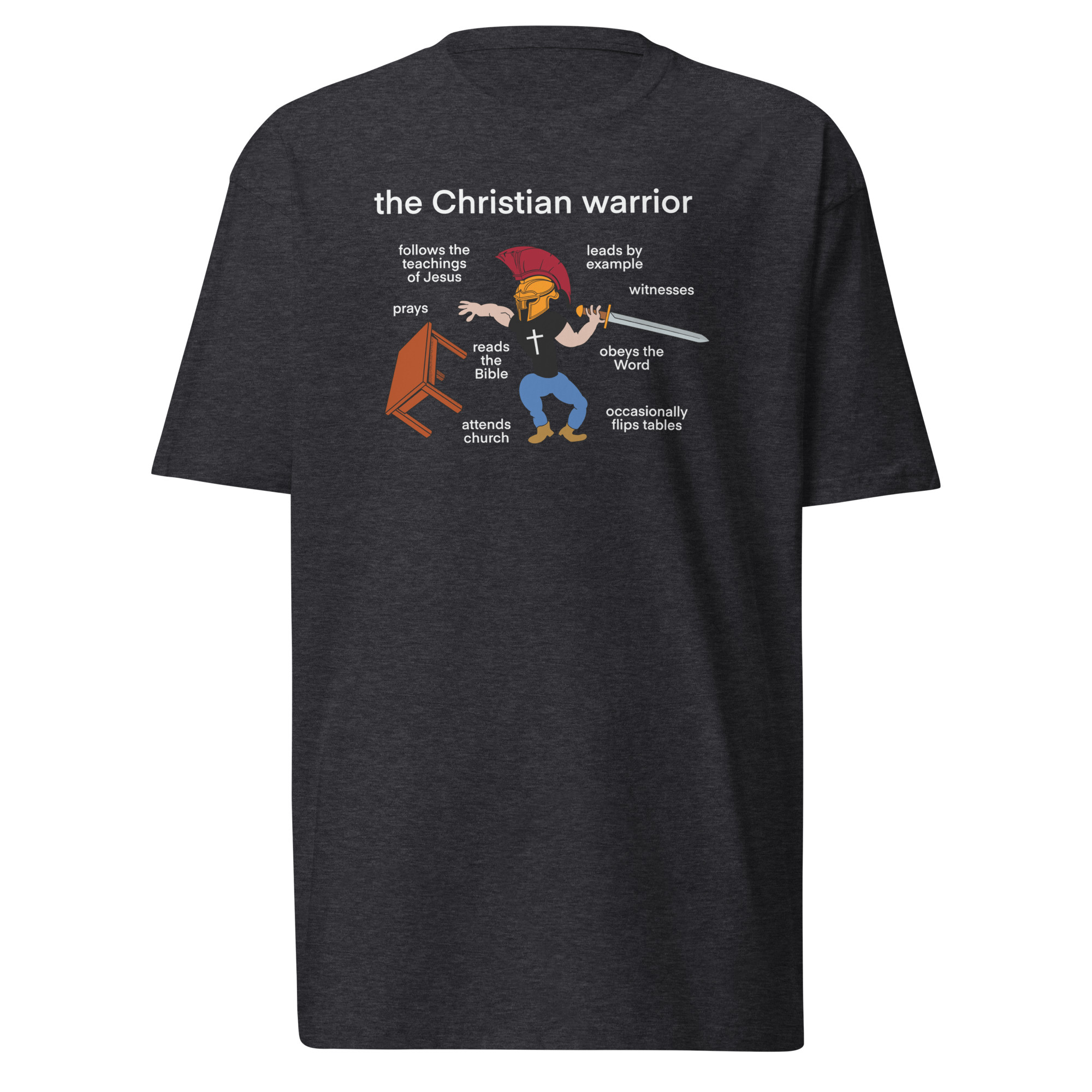 The Christian Warrior T-Shirt / Charcoal Heather / M