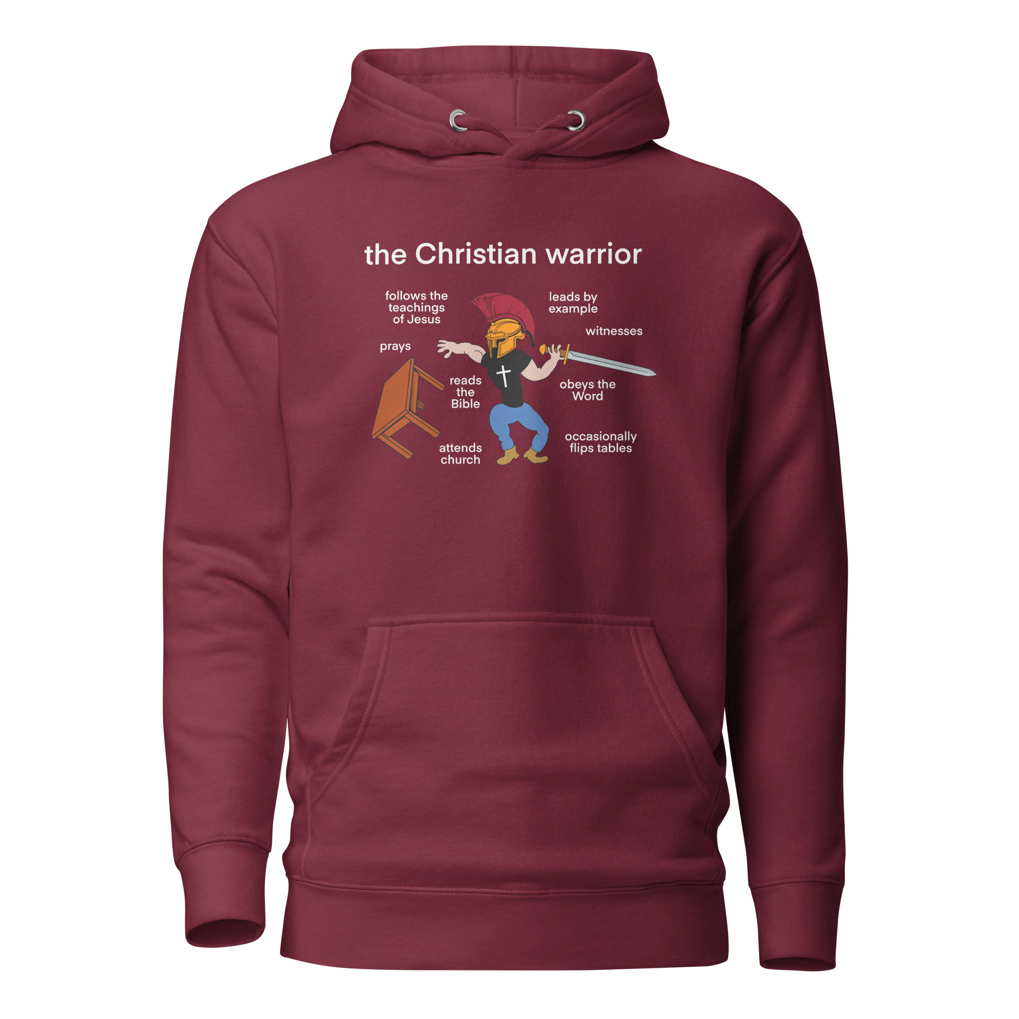 The Christian Warrior Hoodie / Maroon / S