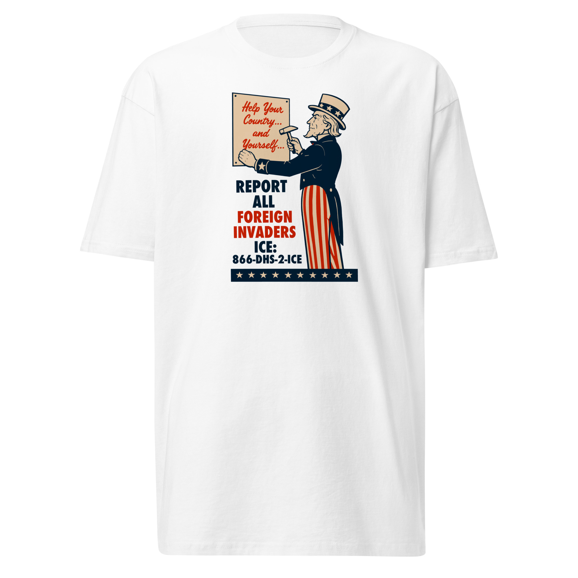 Report All Foreign Invaders T-Shirt / White / S