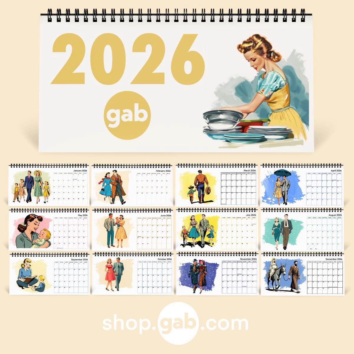 The Gab 2026 Desktop Calendar